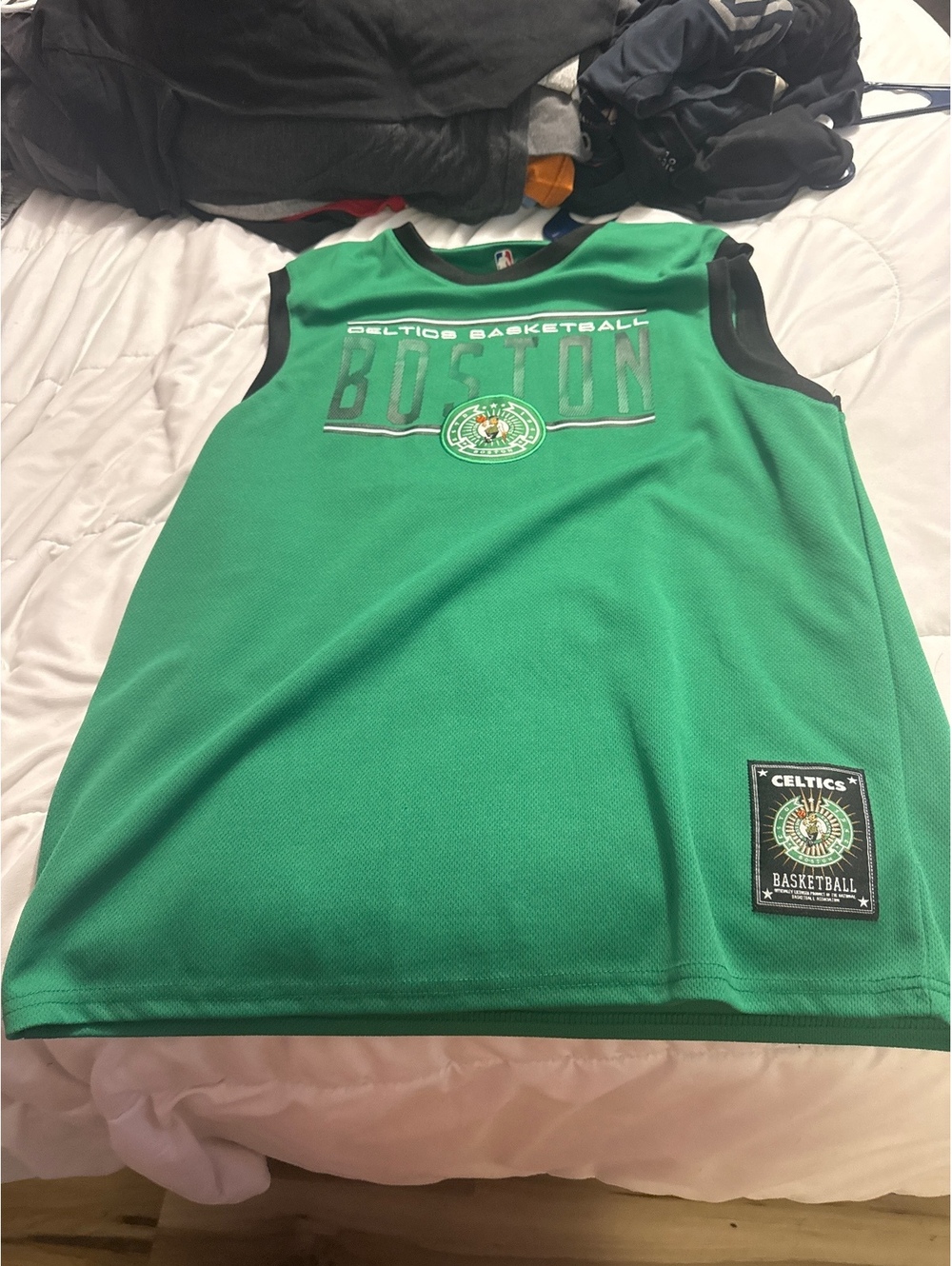 Boston Celtics Jayson Tatum Green Basketball Jersey Size Large